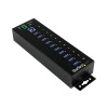 StarTech.com 10-Port USB 3.0 Hub - Metal Industrial USB-A Hub with ESD & Surge Protection - Din Rail, Wall or Desk Mountable - TAA Compliant USB Expander Hub (ST1030USBM) - Rozbocovac - 10 x SuperSpee