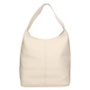 Dámska kožená kabelka cez rameno Italia Margo - krémová
