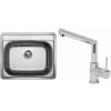 Set Sinks (dřez Comfort 600 V 0,6 mm, matný + baterie Mix 350 P Chrom - lesklý) CO600VMI350PC