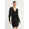 Šaty Marciano Guess HERMIONE čierna farba, midi, rovný strih, 4BGK91 5661Z 4BGK91.5661Z 34