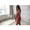 Tehotenské a dojčiace šaty rebrované Tummy milk & love tmavo ružová, veľ. XL