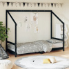 zahrada-XL Rám detskej postele čierny 80x200 cm masívna borovica 835702