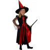 Detský kostým čarodejnica čierno-červená s klobúkom (S) e-obal