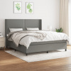 vidaXL Boxspring posteľ s matracom tmavosivá 160x200 cm látka - Sivá - 58119-13084
