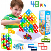 VZDELÁVACIA HRA SKLADAČKA TETRA TOWER PRE DETI 3D VEŽA TETRIS 48 KOCIEK