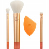 Real Techniques Midi Moment Brush + Sponge Set kosmetický štětec tapered shadow brush rt 359 + kosmetický štětec multitask brush rt 407 + kosmetický štětec angled liner brush rt 356 1 k