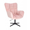 LuxuryForm DESIGN Kozmetické kreslo AURORA VELUR na čiernom kríži - svetlo ružové