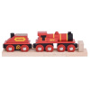BIGJIGS TOYS Bigjigs Rail Červená lokomotiva s tendrem + 3 koleje