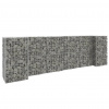 vidaXL Gabiónový kvetináč v tvare H, oceľový drôt 260x40x80 cm - Srieborná - 111556-190357