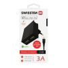 SWISSTEN SÍŤOVÝ ADAPTÉR SMART IC, CE 2x USB 3 A POWER ČERNÝ+ DATOVÝ KABEL SWISSTEN USB / LIGHTNING MFi 1,2 M ČE 22046000