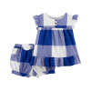 CARTER'S Set 2dielny šaty, kraťasy Blue White chlapec 3m