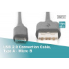 Digitus USB 2.0 kabel USB A samec na USB micro B samec, 2x stíněný, Měď, 1m