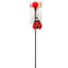 Flamingo Cat Dangler Happy Bug - udica na mačku s lienkou, brmbolcom a zvončekom - Červená