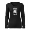 DRAGOWA Slim dámske tričko s dlhým rukávom special forces, čierna 160g/m2 - XL