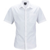 James & Nicholson Košile JN 644, popelínová, business, krátký rukáv COT02064400115-white Bílá 5XL