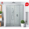 Roth LLD4 150/190 Dvere sprchové Posuvné do niky al.s bočn.stenou Brillant/Číre sklo 574-1500000-00-02