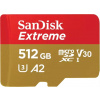 SanDisk micro SDXC 512GB Extreme (190 MB/s Class 10, UHS-I U3 V30) + adaptér SDSQXAV-512G-GN6MA