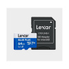 Lexar microSDHC Blue Plus UHS-I with SD adapter, up to 100MB/s read C10/A1/U3 (V30) 64GB LMSBLPL064G-BNANG