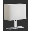 Trio - MING Trio - lampa stolová - biely textil + chróm - 230mm