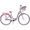 KOZBIKE Mestský hliníkový bicykel 28K07-S3 3 prevodový Sivo-ružový + košík a výstelka 28