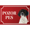 Bretónsky španiel - Kovová tabuľka POZOR PES