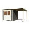 drevený domček KARIBU GLUCKSBURG 4 + prístavok 190 cm (83233) terragrau LG3499