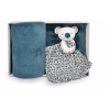 Deka pre najmenších Yoca le Koala Doudou et Compagnie s plyšovou koalou na maznanie modrá 70*100 cm od 0 mes DC3977