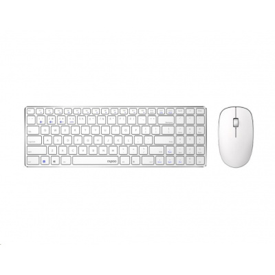 Súprava klávesnice a myši RAPOO 9300M, bezdrôtová, viacrežimová tenká myš, ultratenká klávesnica, biela 6940056184740