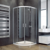 Besco MODERN 90x90 zaoblený sprchový kút s dvomi posuvnými dverami so 6 mm hrubým vodoodpudivým bezpečnostným sklom, chrómované prvky, výška 185 cm