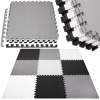 Springos Hubové puzzle 179x179cm 9ks 60x60cm #čierno-sivé