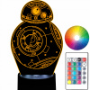 Nočná lampa do detskej izby - LED lôžková lampa Star Wars BB-8 rozprávka 3D (LED lôžková lampa Star Wars BB-8 rozprávka 3D)