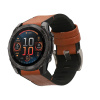 kwmobile řemínek for Garmin 20mm Fenix 8 43mm / Fenix 7S / Fenix 6S / Epix Pro 42mm Watch řemínek - Silikonový and Leather Náhradní Watch Band - Sport Wristband - hnědá / černá