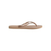 Havaianas Hav. Slim Metal Logo And Crystal Ro Flip Flops Womens Rose Gold 1/2