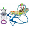 Kolíska Hojdačka Sedačka Stolička 2v1 Modrá Zebra Zvuky Vibrácie