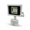 V-TAC LED reflektor 5747 SMD 10W 800lm SLIM biely so senzorom Farba svetla: teplá (3000K)