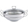 Fissler Pánev WOK nerezová se skleněnou poklicí – O 36 cm – Nanjing