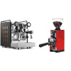 Rocket Espresso Appartamento, black/copper + Eureka Mignon Libra 65 All Purpose, CR ferrari red