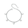 GRACE Silver Jewellery Stříbrný náramek s přívěsky ve tvaru srdce - stříbro 925/1000 NR-BSB190/34 Stříbrná 15 cm + 6 cm (prodloužení)