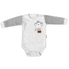 Baby Nellys Body dlhý rukáv Monkey - sv. šedý melírek Baby Nellys