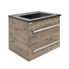 Swiss aqua technologies Koupelnová skříňka s černým umyvadlem SAT Cube Way 60x53x46 cm dub wellington mat CUBE46602DWMODC