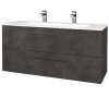 Dreja Umývadlova skrinka GIO SZZ2 120 - D16 Tmavý betón / Úchytka T06 / D16 Tmavý betón