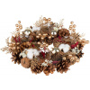 Veniec MagicHome Vianoce, zlatý, adventný, s bavlnou, 32x8,5 cm