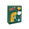 mamido Papierová darčeková taška Zelený dinosaurus 32cm x 26cm x 10cm