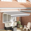 zahrada-XL Manuálna vysúvacia markíza svetlosivá 350x250 cm, vidaXL Nahrádzajúca látka pre rám 3.5x2.5 m svetlosivá 3330387