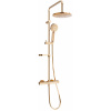 Mexen KX40 nadomový sprchový set s dažďovou sprchou a termostatickou batériou, ružové zlato - 771504091-60