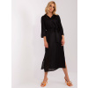 Čierne midi šaty s pásikom -LK-SK-509348.04-black M