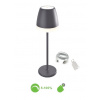 ACA Lighting Prenosná LED lampička ADRIA 2W/2x batéria Li-ion 3,7V-2,2Ah/3000K/150Lm/40°/IP44, sivá