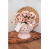 Kovový retro pastelový ružový cedník na stopke so srdiečkami ako otvormi a rúčkami na ľahšie uchopenie 29 x 15,5 cm Isabelle Rose 35849