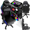 Herná stolička ClickSzop FOTEL GAMINGOWY LED MASAŻ CZERWONY ClickSzop čierno-červená