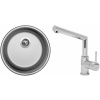 Set Sinks (dřez Round 450 V 0,6 mm, matný + baterie Mix 350 P Chrom - lesklý) RO450VMI350PC